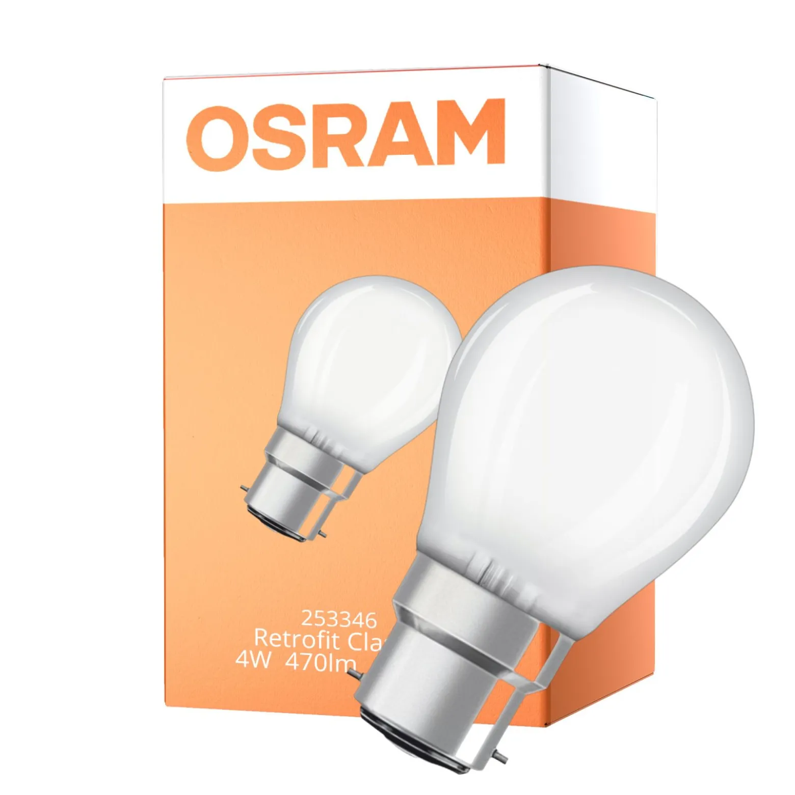 Osram LED Retrofit Classic P B22d Päron Filament Matt 4W 470lm - 840 Kallvit | Ersättare 40W