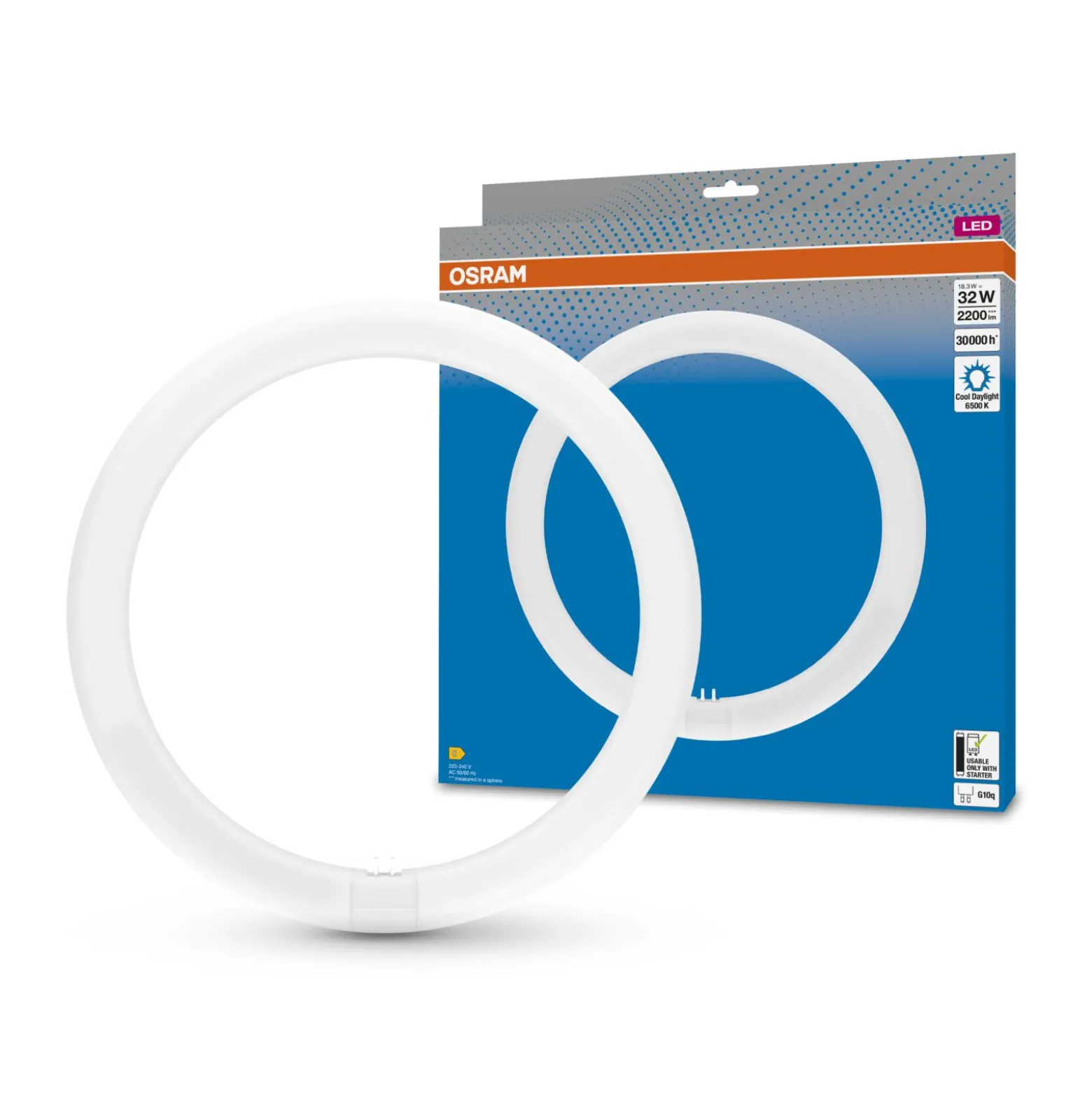 Osram LED Rör T9 Cirkulär (EM/Mains) 18.3W 2200lm - 865 Dagsljus | Ersättare 32W