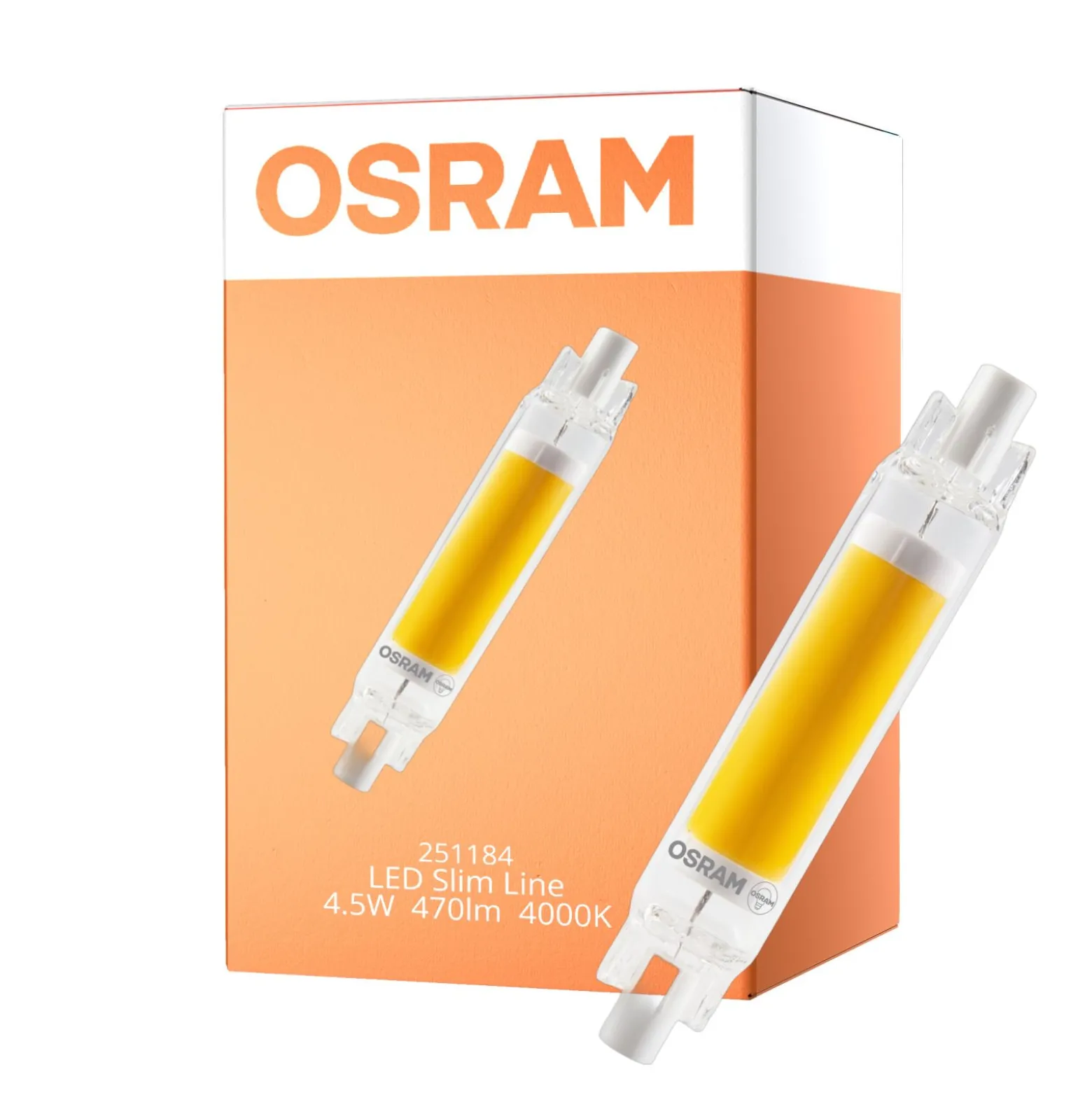 Osram LED Slim Line R7S LED R7S 78mm Klar 4.5W 470lm - 840 Kallvit | Ersättare 40W