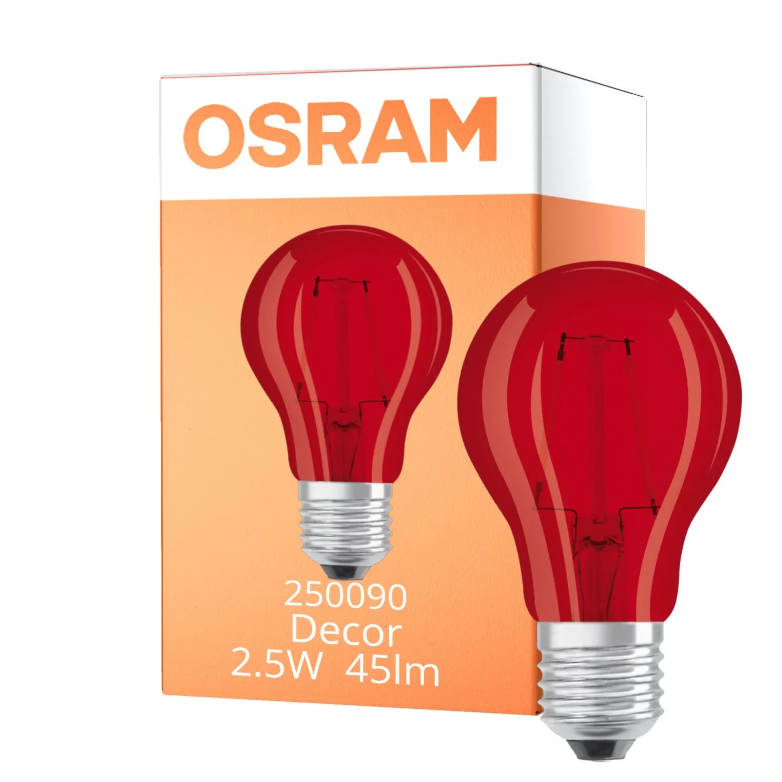 Osram LED Star Classic Decor E27 Päron Filament Matt 2.5W 45lm - Röd | Ersättare 7W