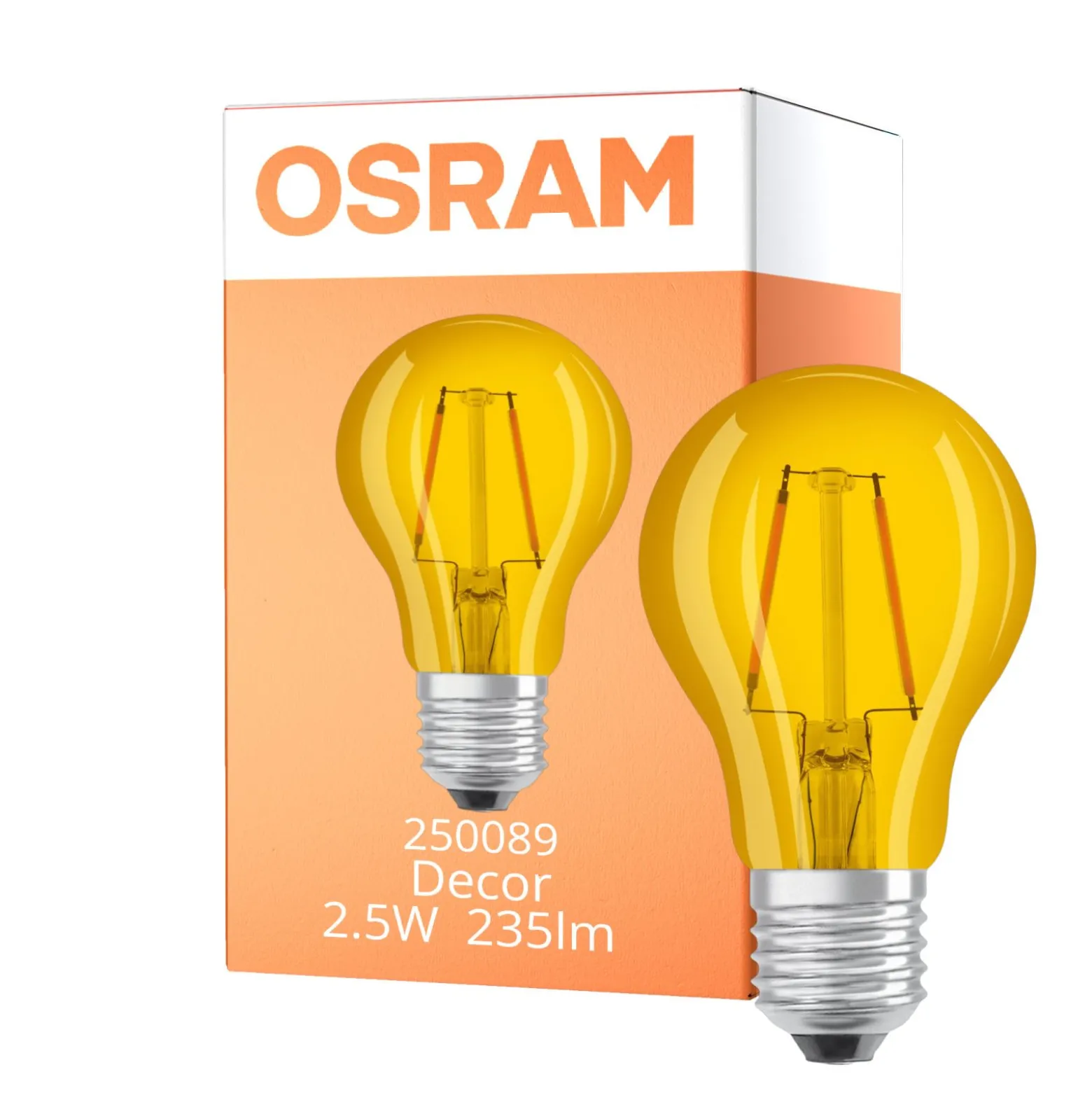Osram LED Star Classic Decor E27 Päron Filament Matt 2.5W 235lm - Gul | Ersättare 23W