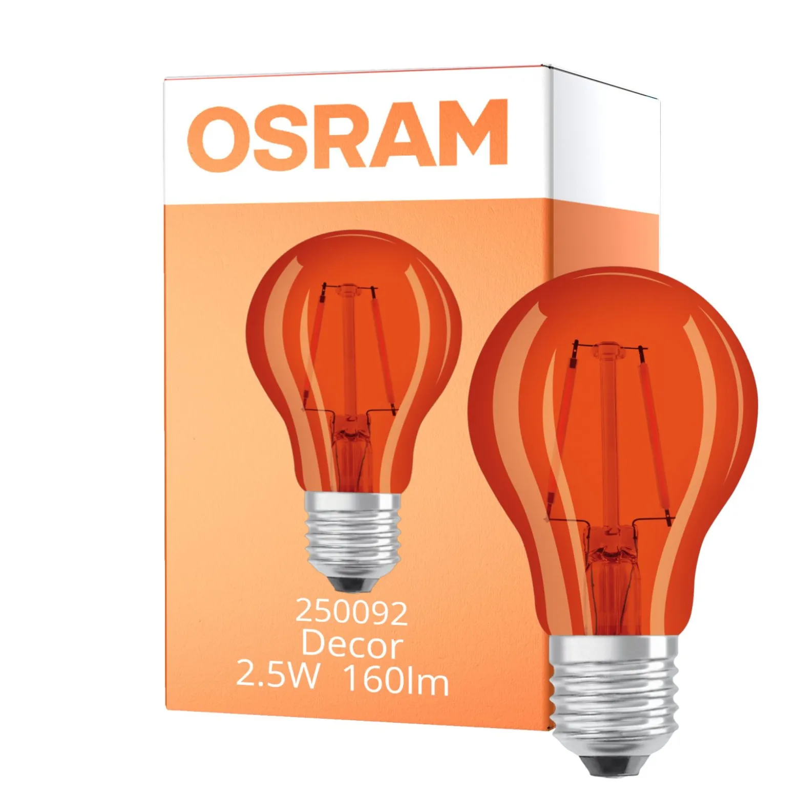 Osram LED Star Classic Decor E27 Päron Filament Matt 2.5W 160lm - Apelsin | Ersättare 17W