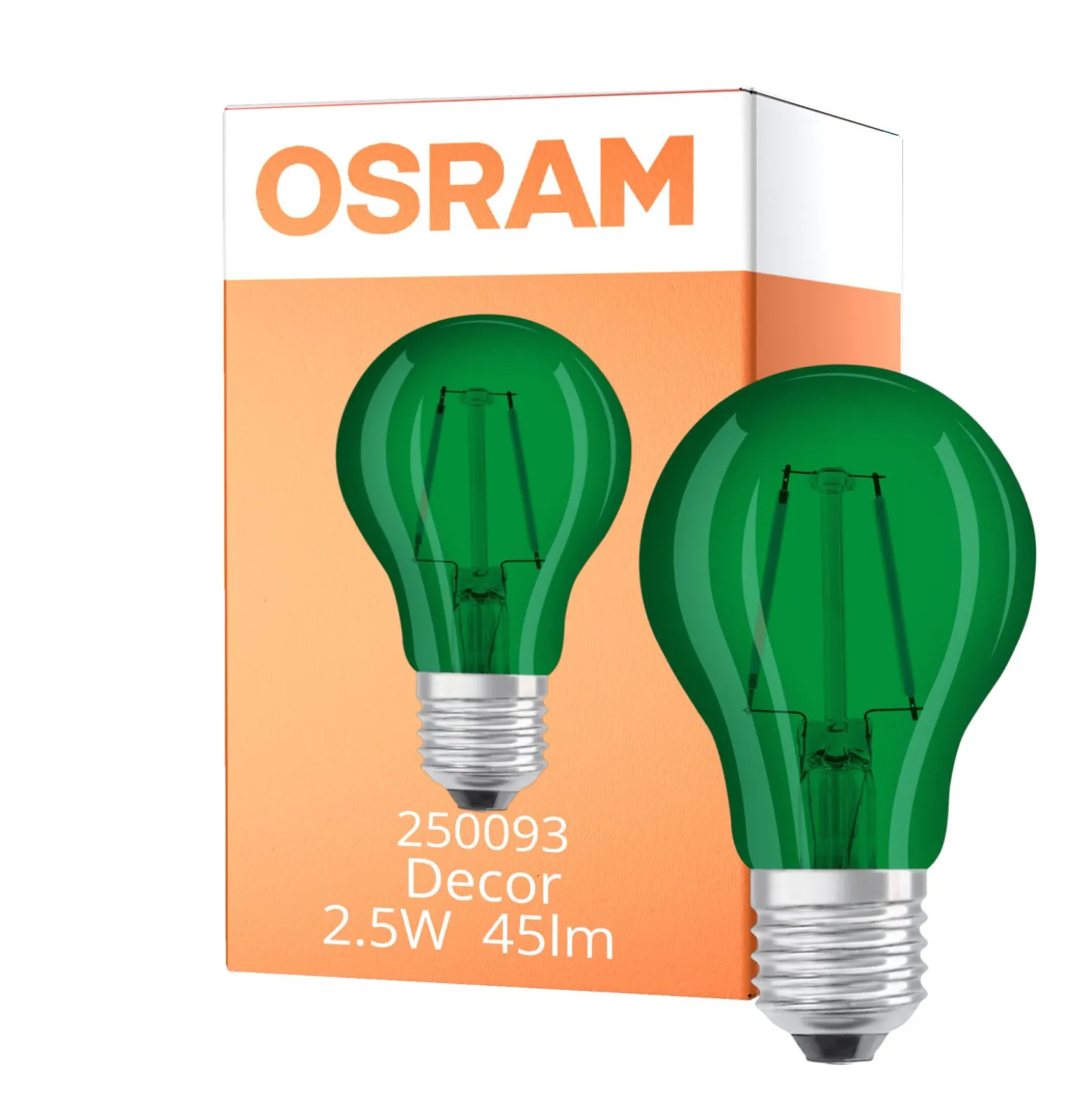 Osram LED Star Classic Decor E27 Päron Filament Matt 2.5W 45lm - Green |Ersättare 7W