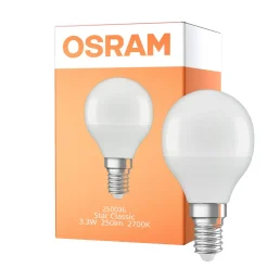 Osram LED Star Classic E14 Boll Matt 3.3W 250lm - 827 Extra Varm Vit | Ersättare 25W