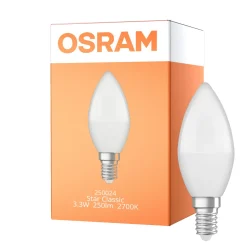 Osram LED Star Classic E14 Kronljus Matt 3.3W 250lm - 827 Extra Varm Vit | Ersättare 25W