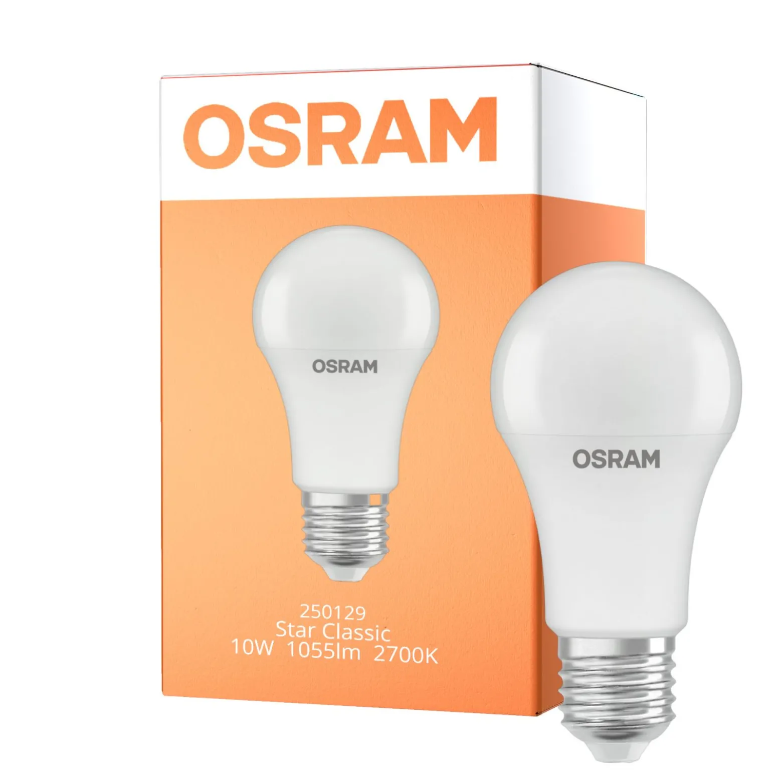 Osram LED Star Classic E27 Päron Matt 10W 1055lm - 827 Extra Varm Vit | Ljussensor - Ersättare 75W