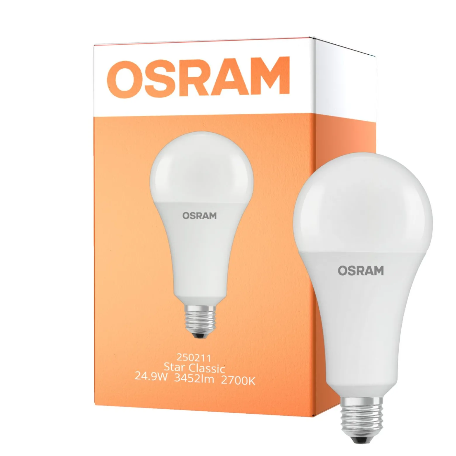 Osram LED Star Classic E27 Päron Matt 24.9W 3452lm - 827 Extra Varm Vit | Ersättare 200W