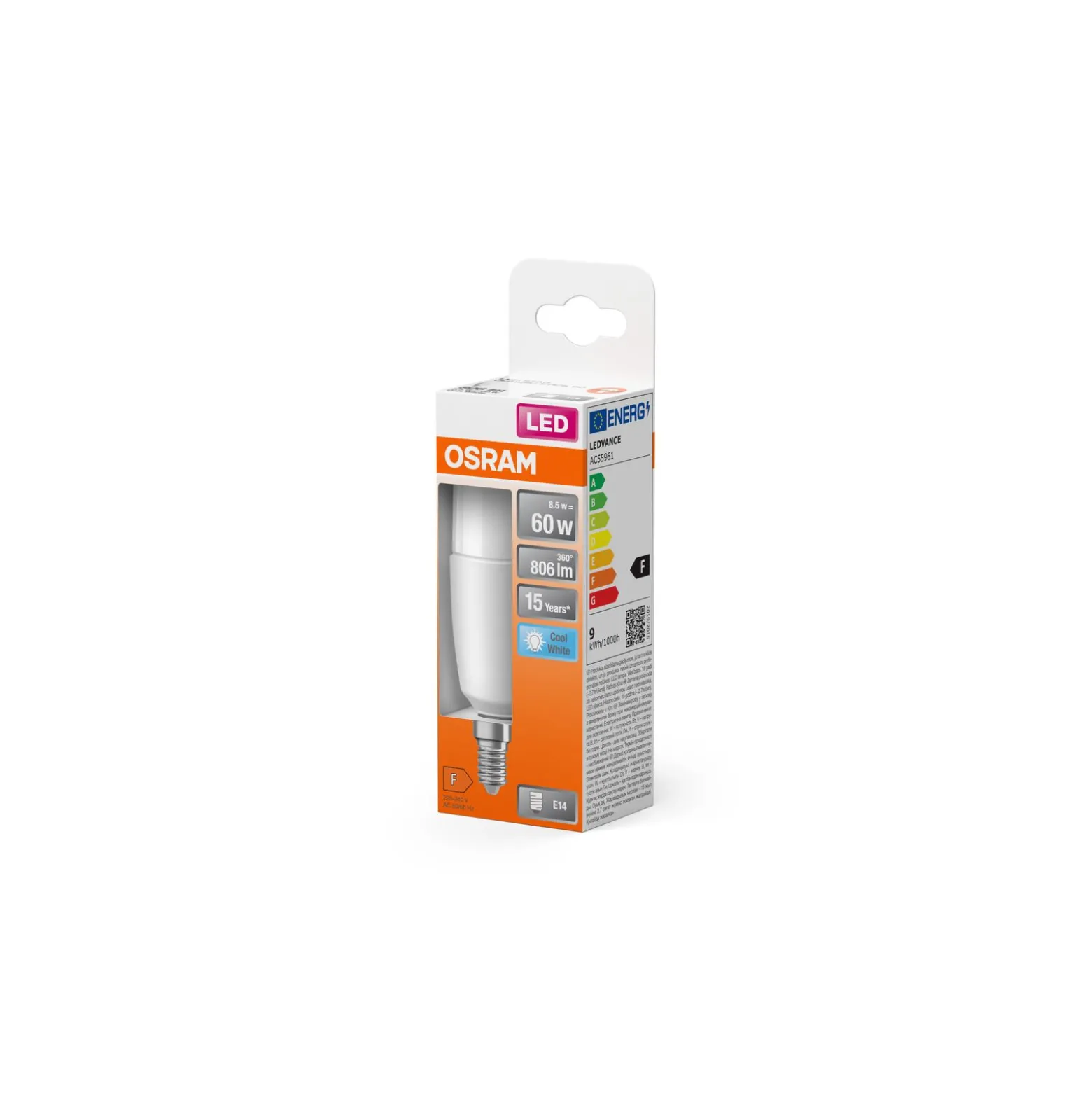 Osram LED Star Stick E14 Matt 8W 806lm - 840 Kallvit | Ersättare 60W