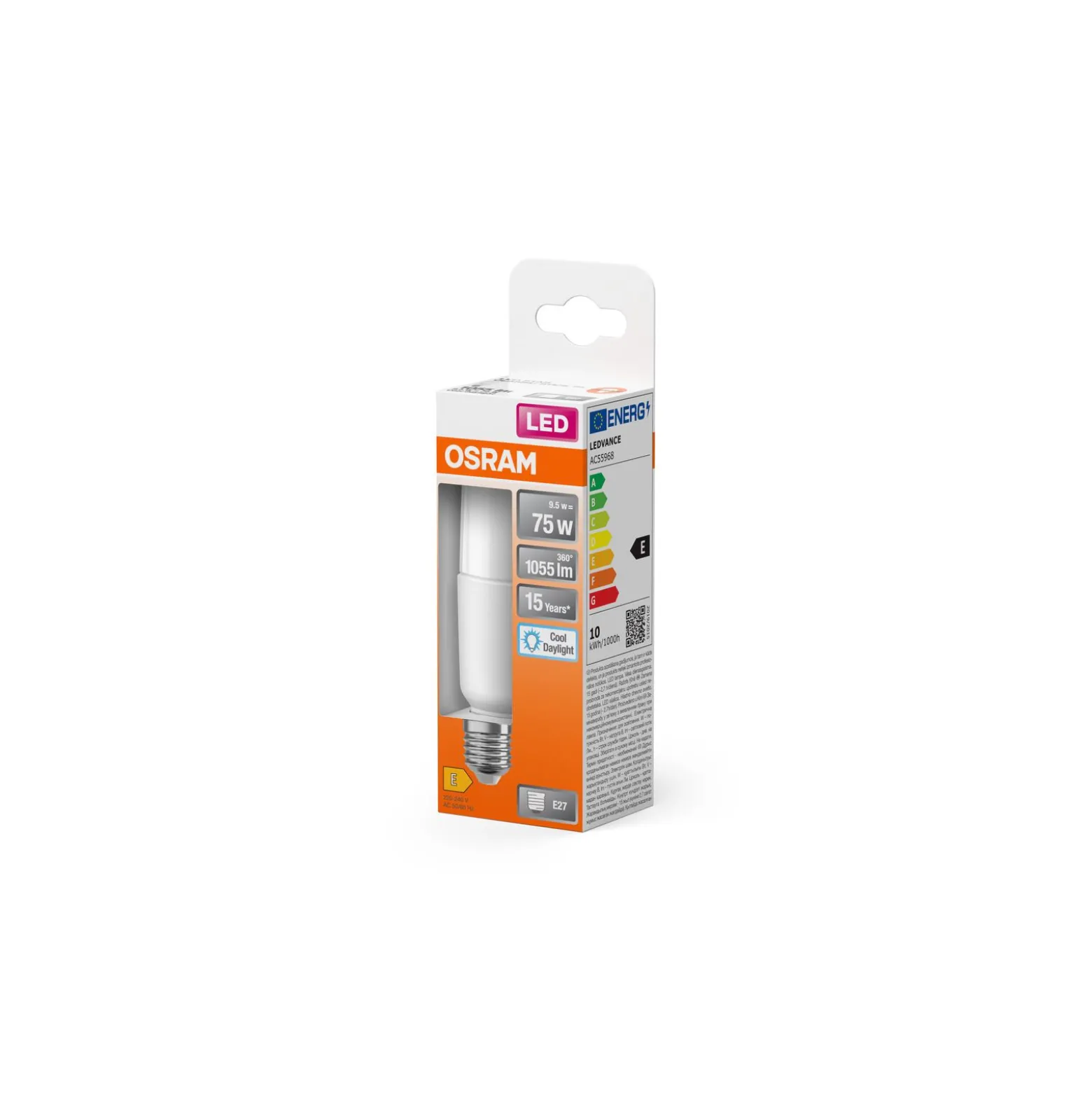 Osram LED Star Stick E27 Matt 9W 1050lm - 865 Dagsljus | Ersättare 75W