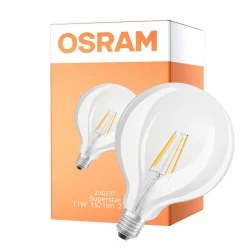Osram LED Superstar E27 Globe G125 Filament Klar 11W 1521lm - 927 Extra Varm Vit | Bästa Färgåtergivning - Ersättare 100W