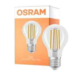Osram Parathom Classic LED E27 Päron Filament Klar 6.5W 806lm - 822-827 Dim To Warm | Dimbar - Ersättare 60W