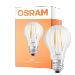 Osram Parathom LED E27 Päron Klar 4.5W 470lm - 822-827 Dim To Warm | Ersättare 40W