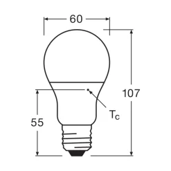 Osram Parathom LED Star E27 Päron Matt 8.5W 806lm - 827 Extra Varm Vit | Ersättare 60W