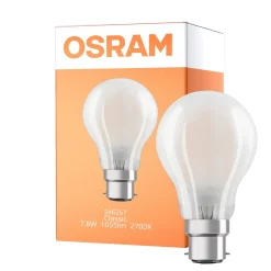 Osram Retrofit Classic LED B22d Päron Matt 8.5W 806lm - 827 Extra Varm Vit | Dimbar - Ersättare 60W