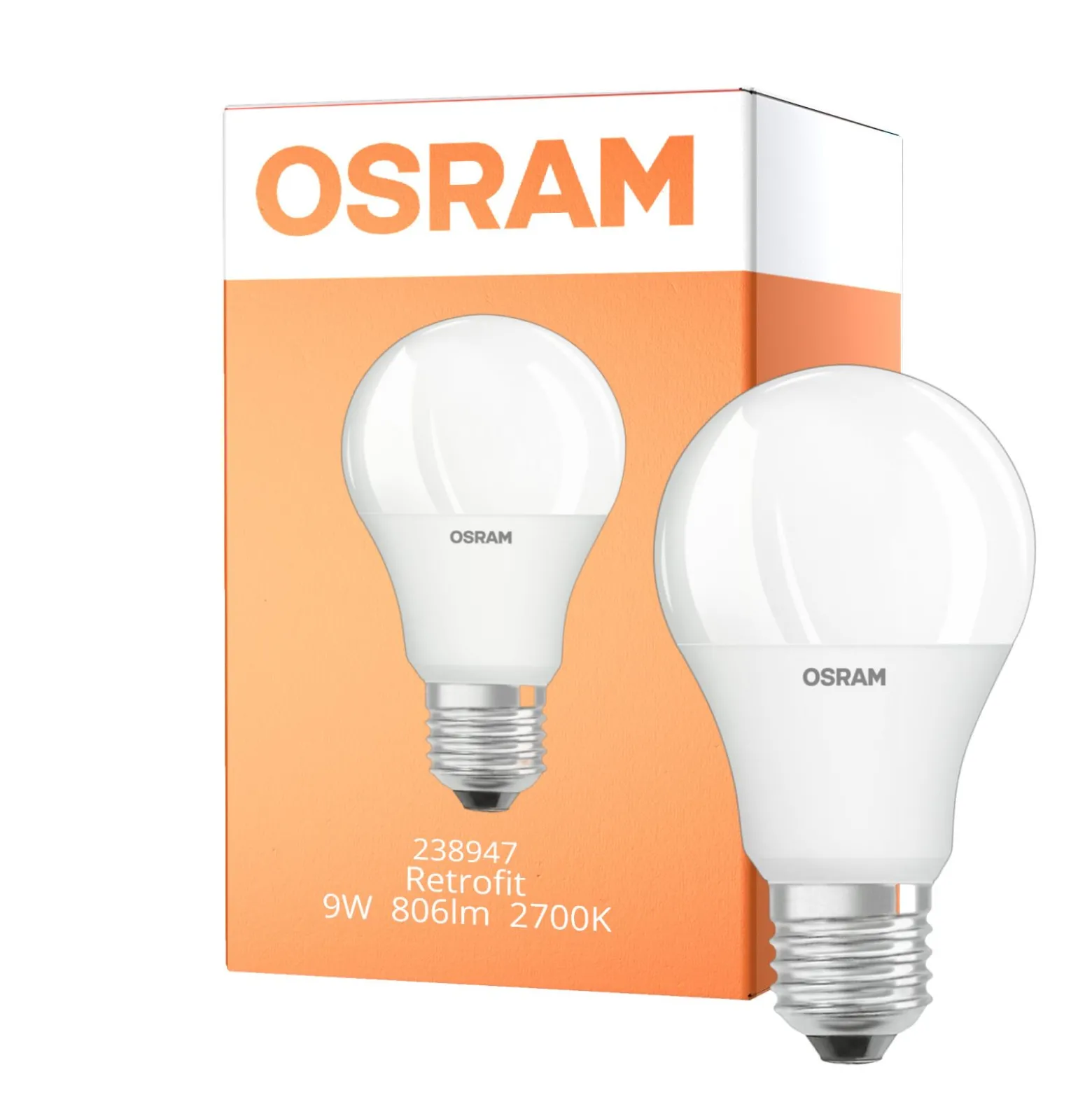 Osram Retrofit Classic LED E27 Päron Matt 9W 806lm - 827 Extra Varm Vit | RGBW - Dimbar - Fjärrkontroll - Ersättare 60W