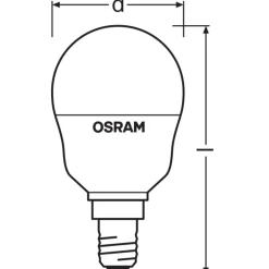 Osram Retrofit LED E14 Boll Matt 5W 250lm - 827 Extra Varm Vit | RGBW - Dimbar - Fjärrkontroll - Ersättare 25W