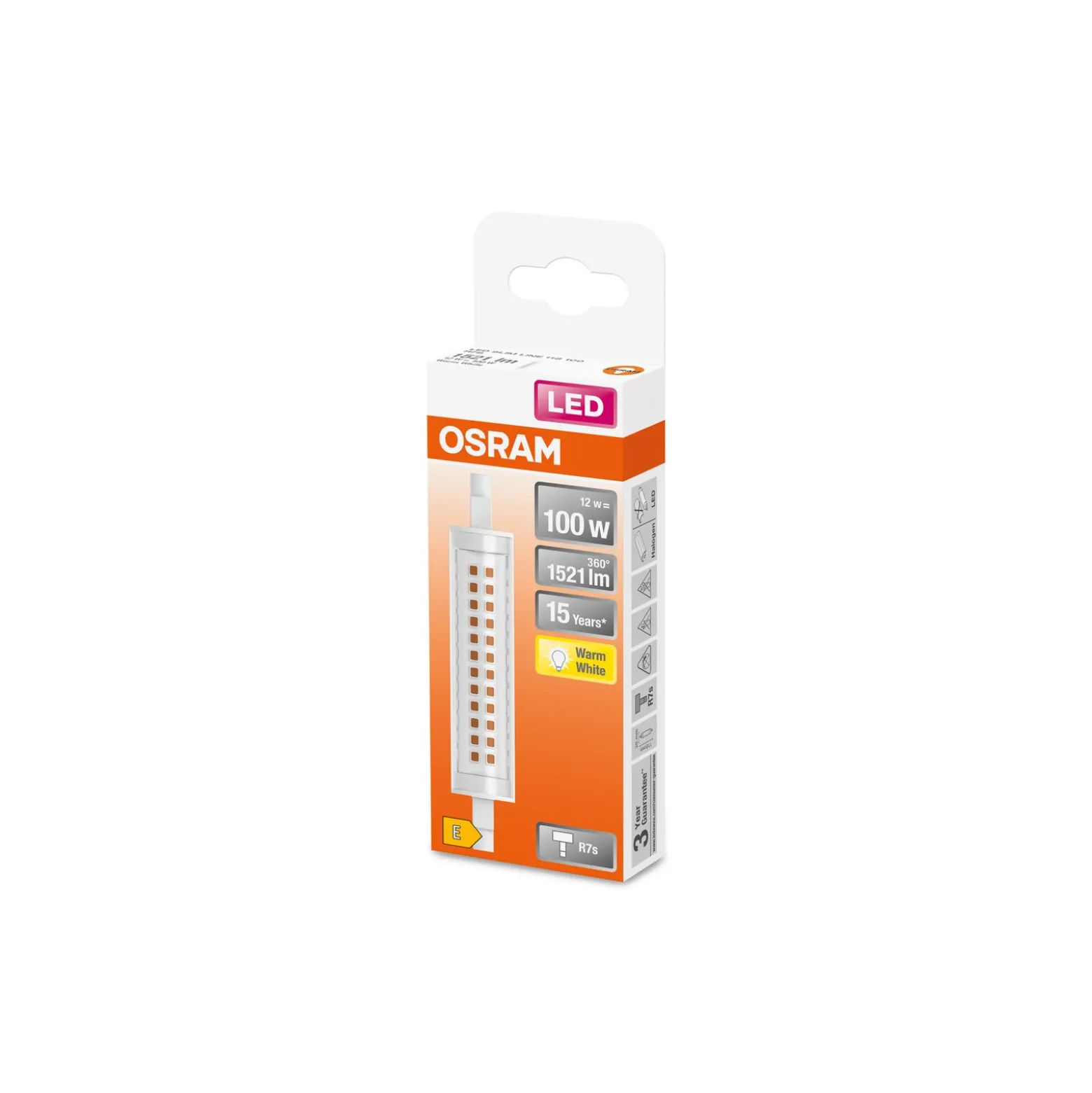 Osram Slim Line LED R7s 118mm 12W 1521lm - 827 Extra Varm Vit | Ersättare 100W