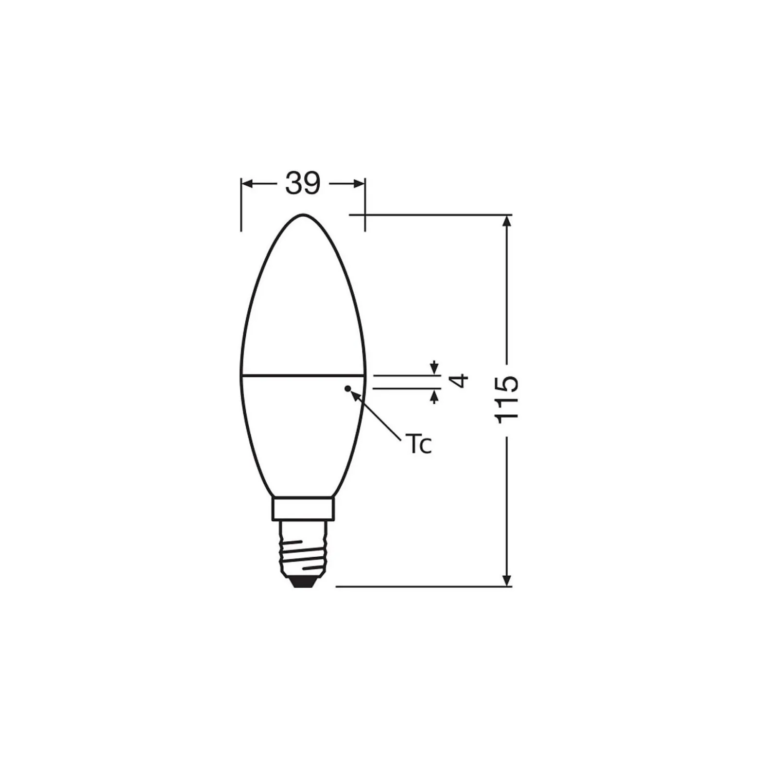 Osram Smart+ Kronljus E14 Matt 4.9W 470lm - 827 Extra Varm Vit | Zigbee Dimbar - Ersättare 40W
