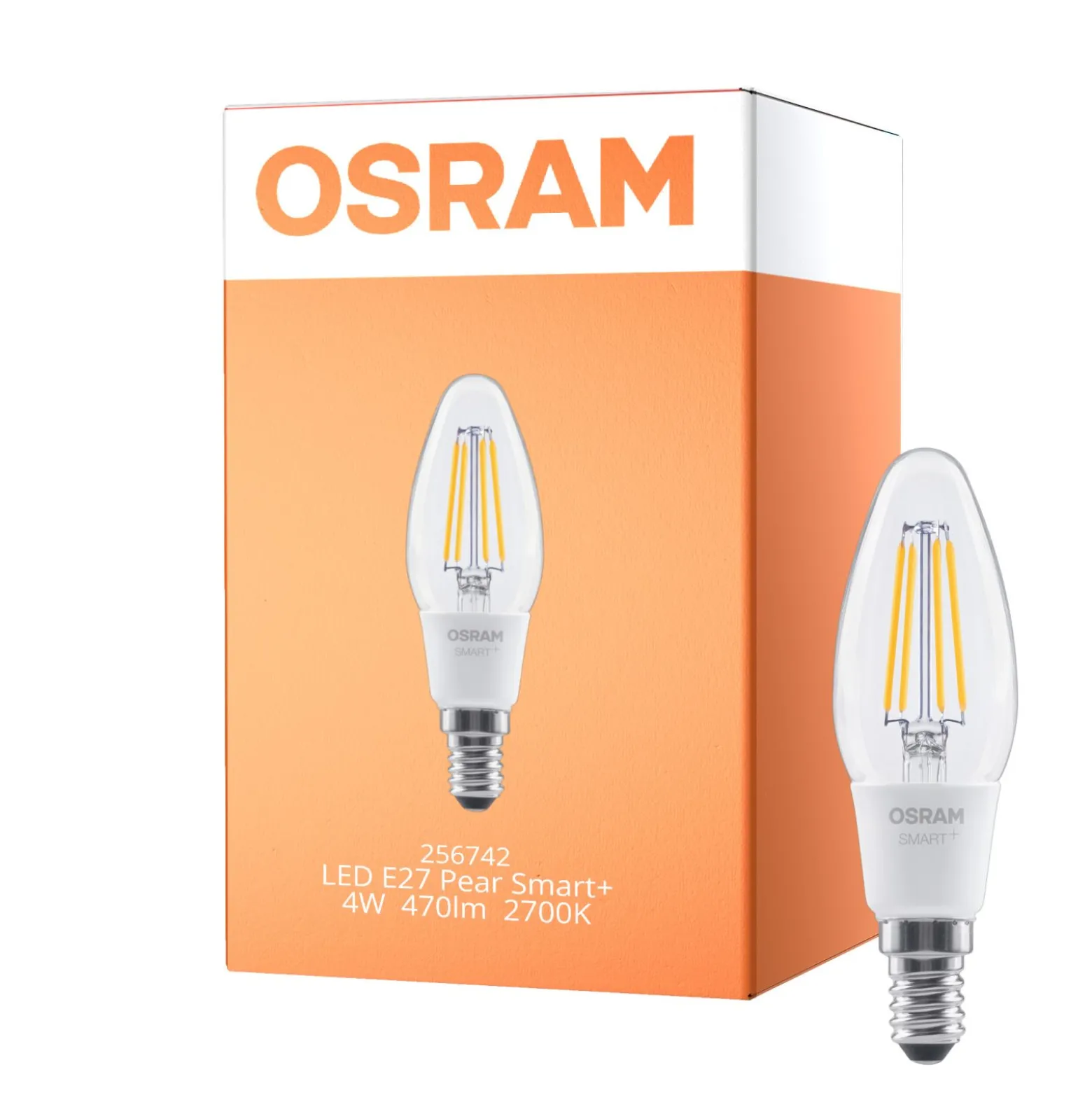 Osram Smart+ Matter Classic LED E14 Kronljus Filament Klar 4W 470lm - 827 Extra Varm Vit | Dimbar - Via Smart Device Only - Ersättare 40W