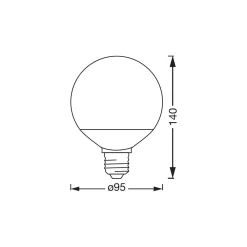 Osram Smart+ Matter Classic LED E27 Globe Matt 14W 1521lm - 827-865 Justerbar Vit | Dimbar - Ersättare 100W