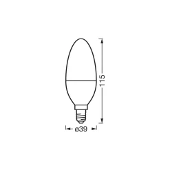 Osram Smart+ Matter Classic LED E14 Kronljus Matt 4.9W 470lm - 827-865 Justerbar Vit | Dimbar - Ersättare 40W