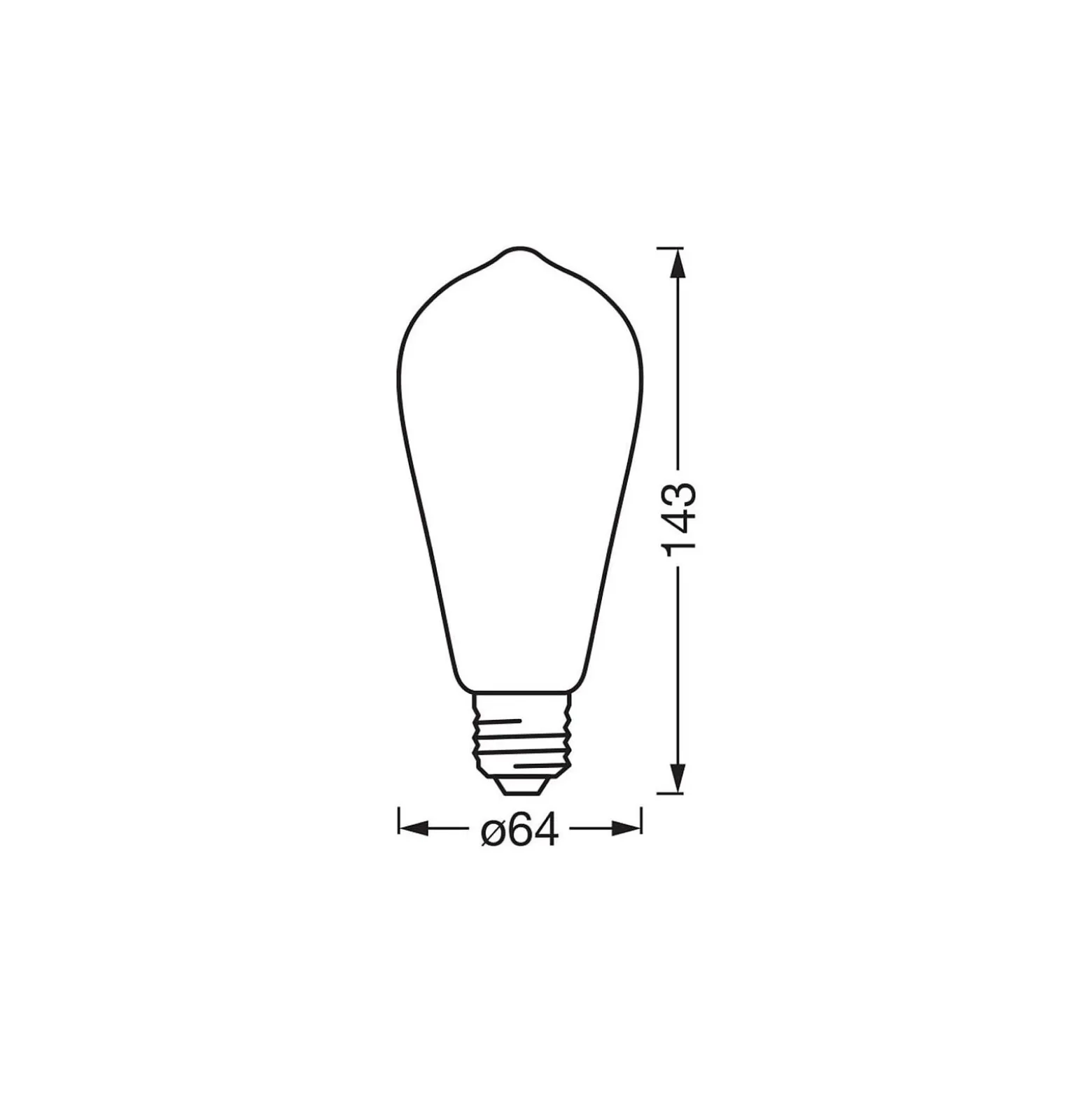 Osram Smart+ Matter E27 Edison Filament Klar 6W 806lm - 827 Extra Varm Vit | Dimbar - Via Smart Device Only - Ersättare 60W