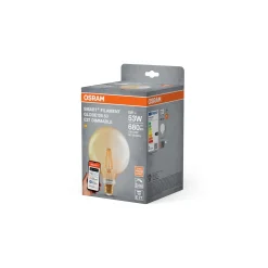 Osram Smart+ Matter E27 Globe Filament Guld 6W 680lm - 824 Extra Varm Vit | Dimbar - Via Smart Device Only - Ersättare 60W