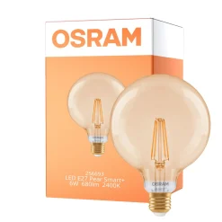 Osram Smart+ Matter E27 Globe Filament Guld 6W 680lm - 824 Extra Varm Vit | Dimbar - Via Smart Device Only - Ersättare 60W