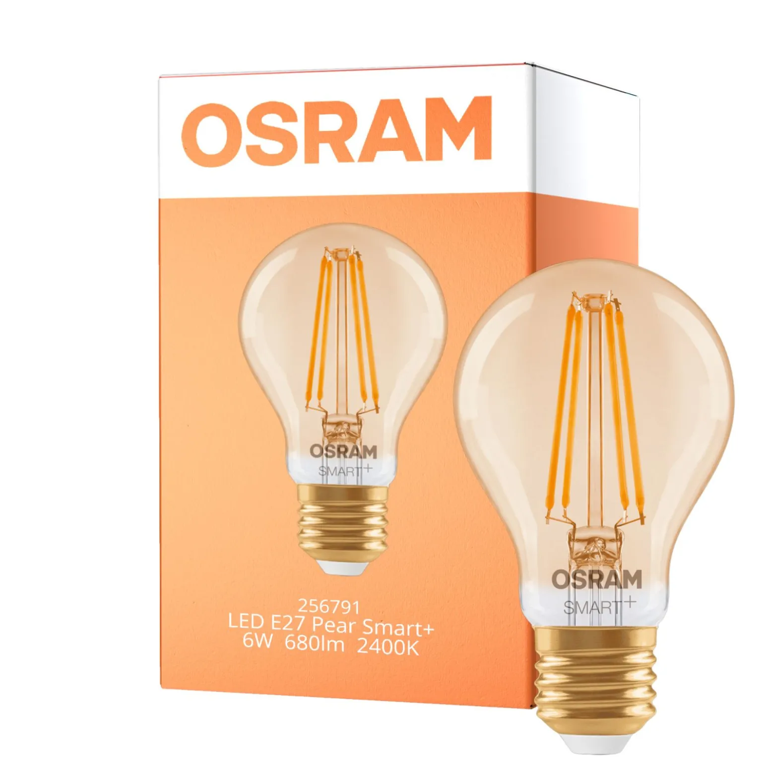 Osram Smart+ Matter E27 Päron Filament Guld 6W 680lm - 824 Extra Varm Vit | Dimbar - Via Smart Device Only - Ersättare 60W