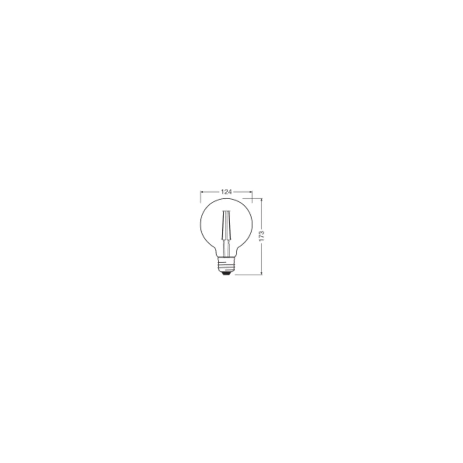 Osram SuperStar LED E27 Globe 125mm Filament Klar 7W 806lm - 822-827 Dim To Warm | Dimbar - Ersättare 60W
