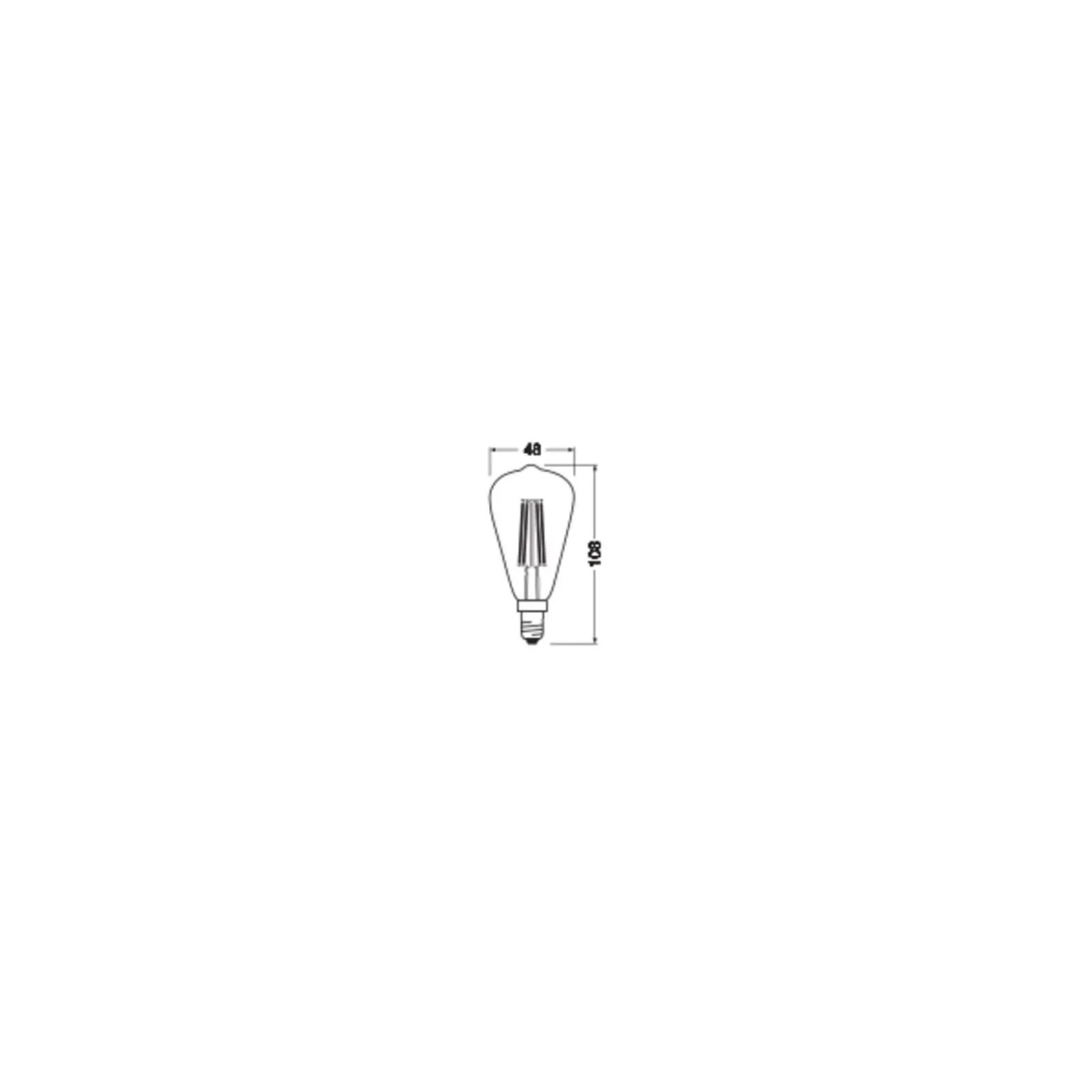 Osram Vintage 1906 LED Classic Edison E14 Ambar 4.8W 360lm - 822 Extra Varm Vit | Dimbar - Ersättare 25W