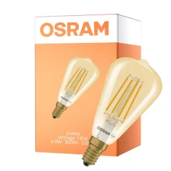 Osram Vintage 1906 LED Classic Edison E14 Ambar 4.8W 360lm - 822 Extra Varm Vit | Dimbar - Ersättare 25W