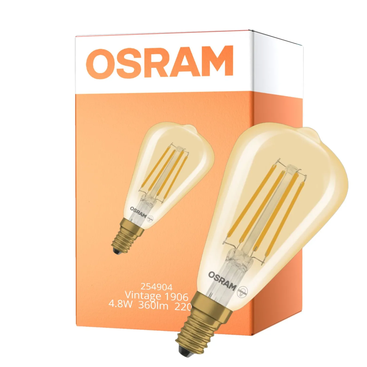 Osram Vintage 1906 LED Classic Edison E14 Ambar 4.8W 360lm - 822 Extra Varm Vit | Dimbar - Ersättare 25W