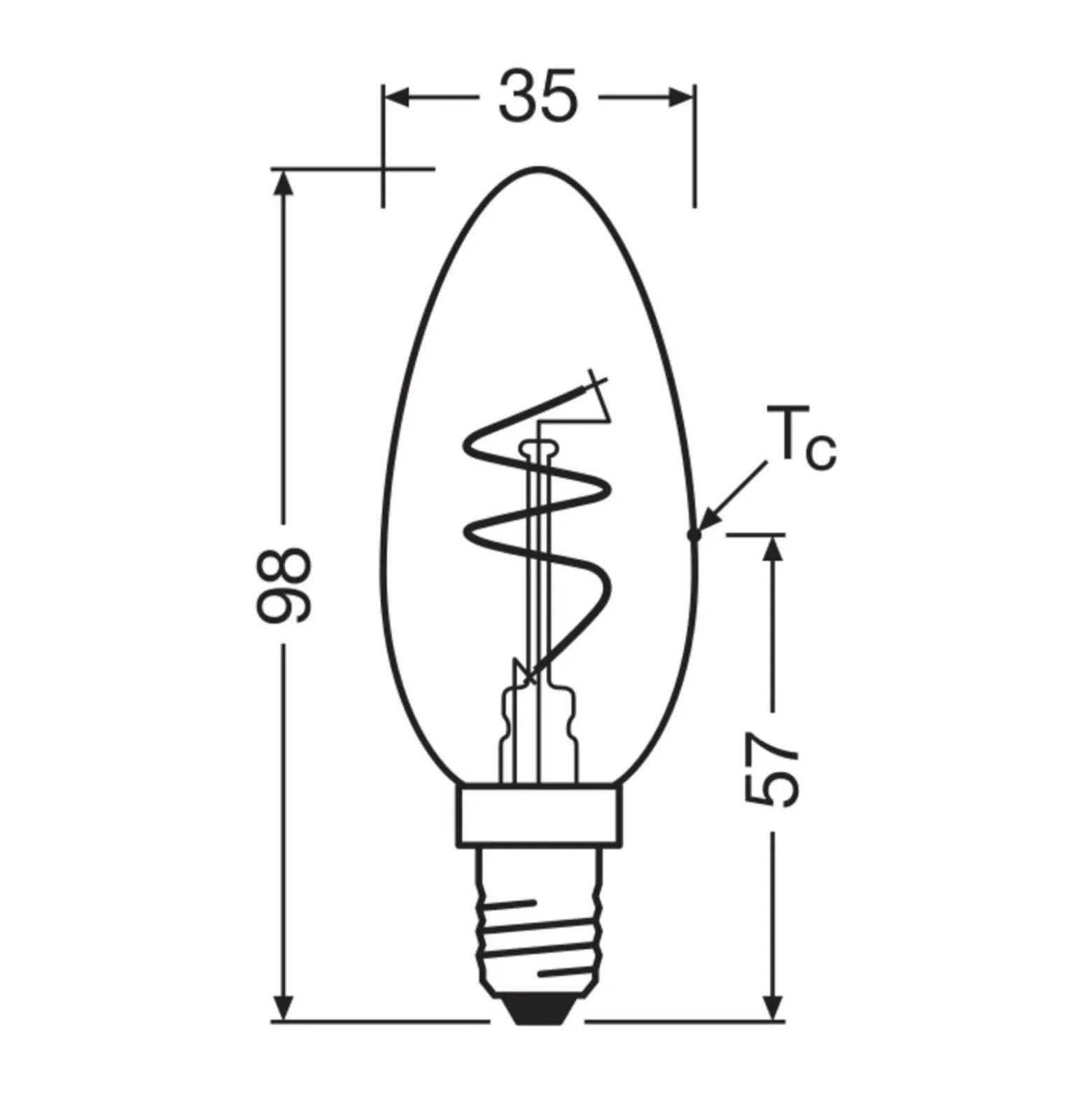 Osram Vintage 1906 LED Classic Slim E14 Kronljus Filament Klar 3.1W 300lm - 927 Extra Varm Vit | Bästa Färgåtergivning - Dimbar - Ersättare 25W