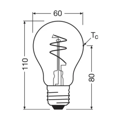 Osram Vintage 1906 LED Classic Slim E27 Päron Filament Guld 4.9W 470lm - 927 Extra Varm Vit | Bästa Färgåtergivning - Dimbar - Ersättare 40W