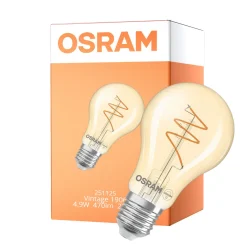 Osram Vintage 1906 LED Classic Slim E27 Päron Filament Guld 4.9W 470lm - 927 Extra Varm Vit | Bästa Färgåtergivning - Dimbar - Ersättare 40W