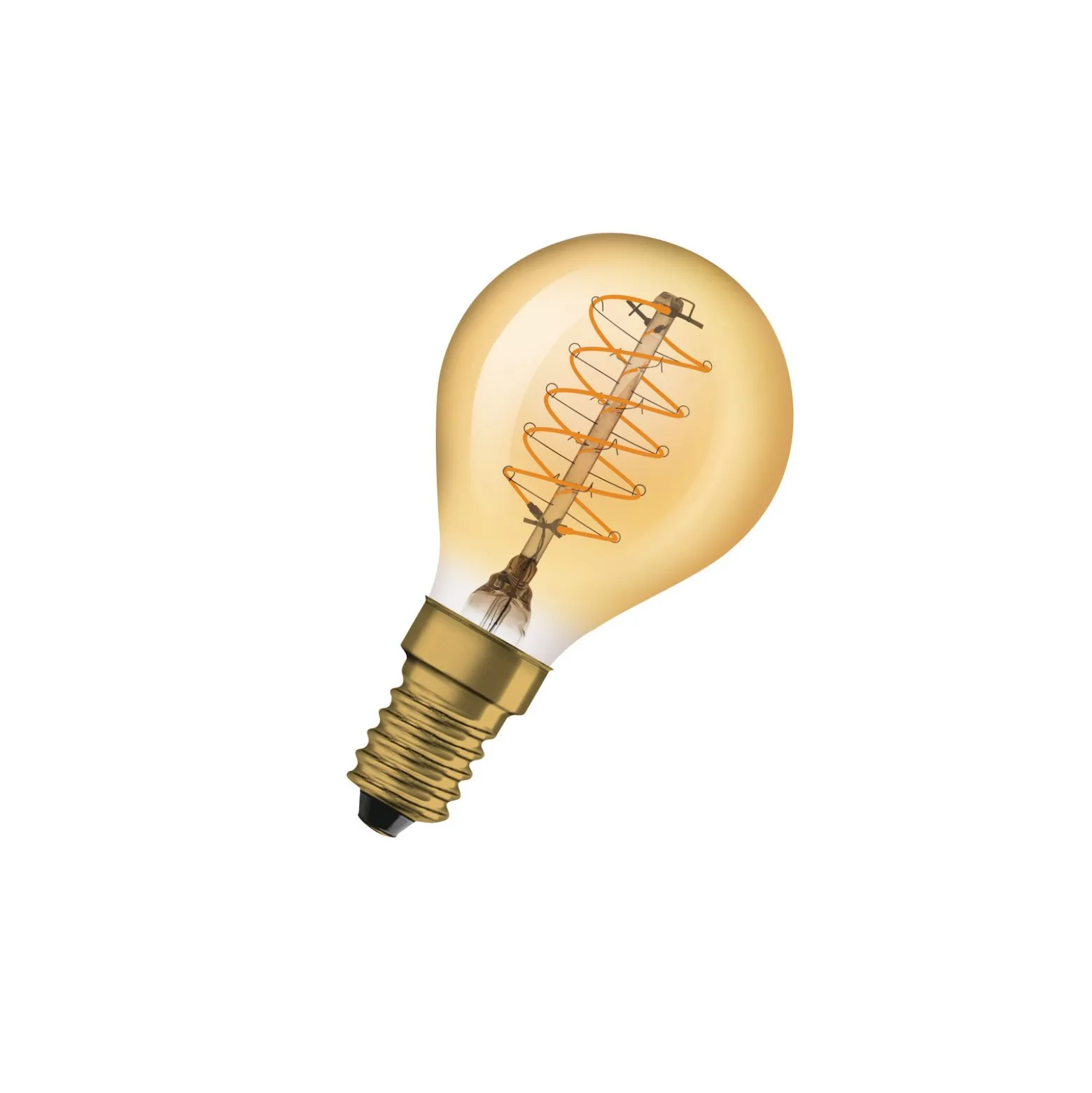 Osram Vintage 1906 LED E14 Ball Filament Gold 3.4W 250lm - 822 Extra Warm White | Dimmable