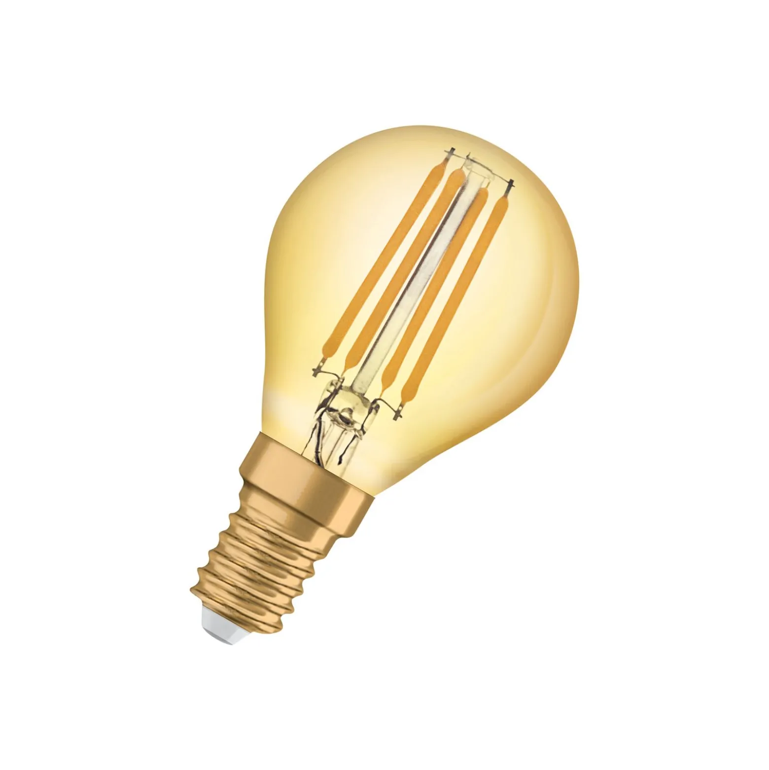 Osram Vintage 1906 LED E14 boll Filament Guld 4W 420lm - 825 Extra Varm Vit | Ersättare 35W