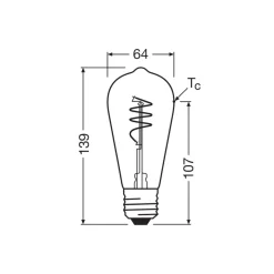 Osram Vintage 1906® LED Edison E27 Klar 3.4W 470lm - 827 Extra Varm Vit | Ersättare 40W
