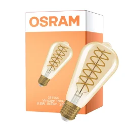 Osram Vintage 1906 LED E27 Edison Filament Guld 8.8W 806lm - 824 Extra Varm Vit | Dimbar - Ersättare 60W