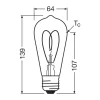 Osram Vintage 1906 LED E27 Edison Filament Guld 8W 806lm - 922 Extra Varm Vit | Bästa Färgåtergivning - Dimbar - Ersättare 60W