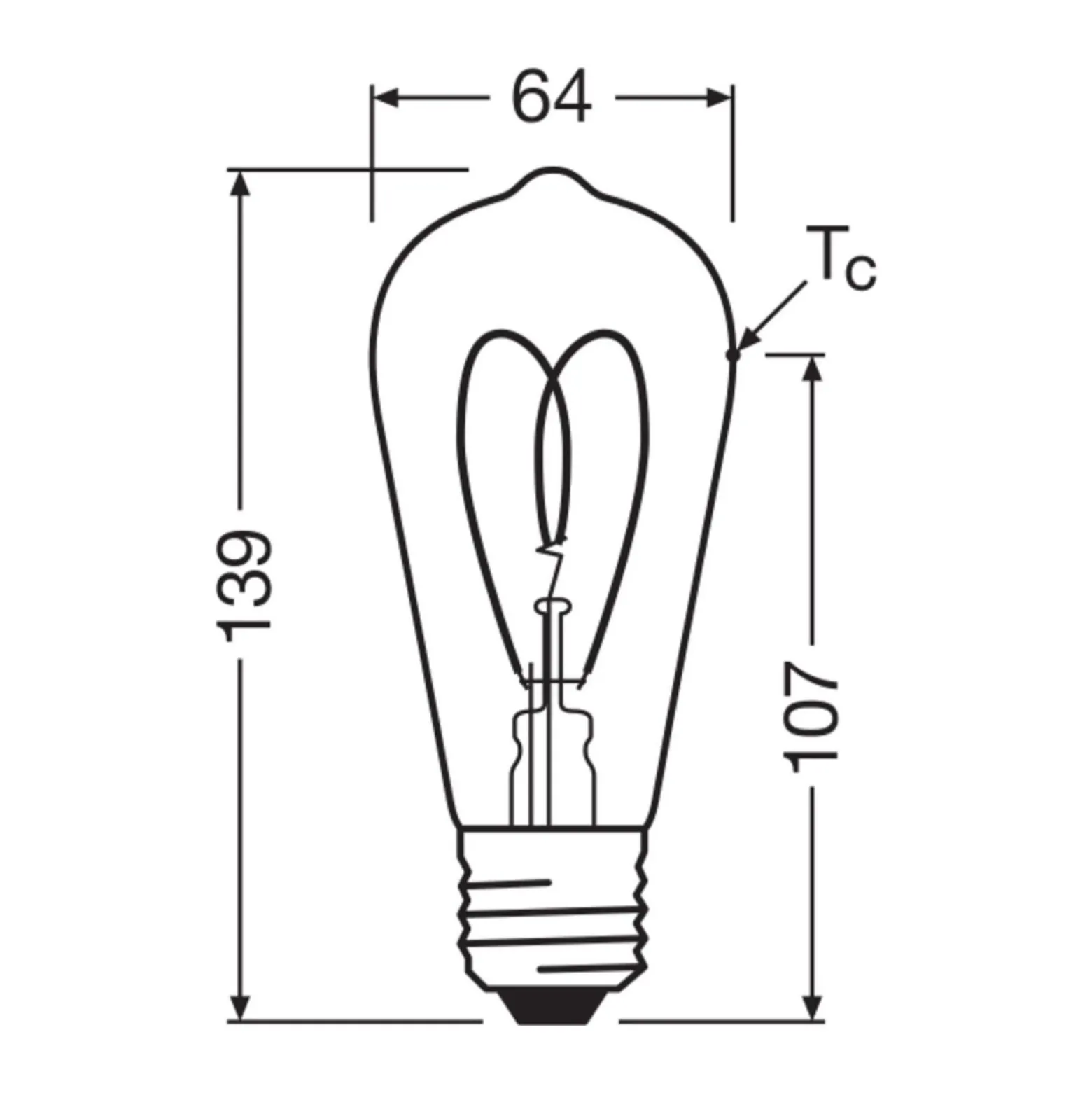 Osram Vintage 1906 LED E27 Edison Filament Klar 7.2W 806lm - 927 Extra Varm Vit | Bästa Färgåtergivning - Dimbar - Ersättare 60W
