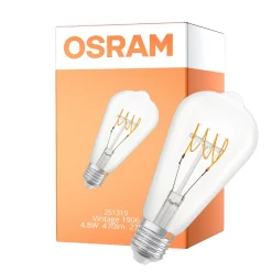 Osram Vintage 1906 LED E27 Edison Filament Klar 4.8W 470lm - 827 Extra Varm Vit | Dimbar - Ersättare 40W