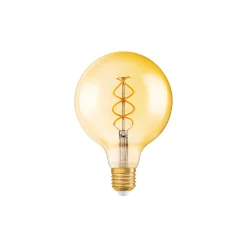 Osram Vintage 1906 LED E27 Globe Filament Goud 125mm 4W 300lm - 820 Zeer Warm Wit | Dimbaar - Vervangt 28W