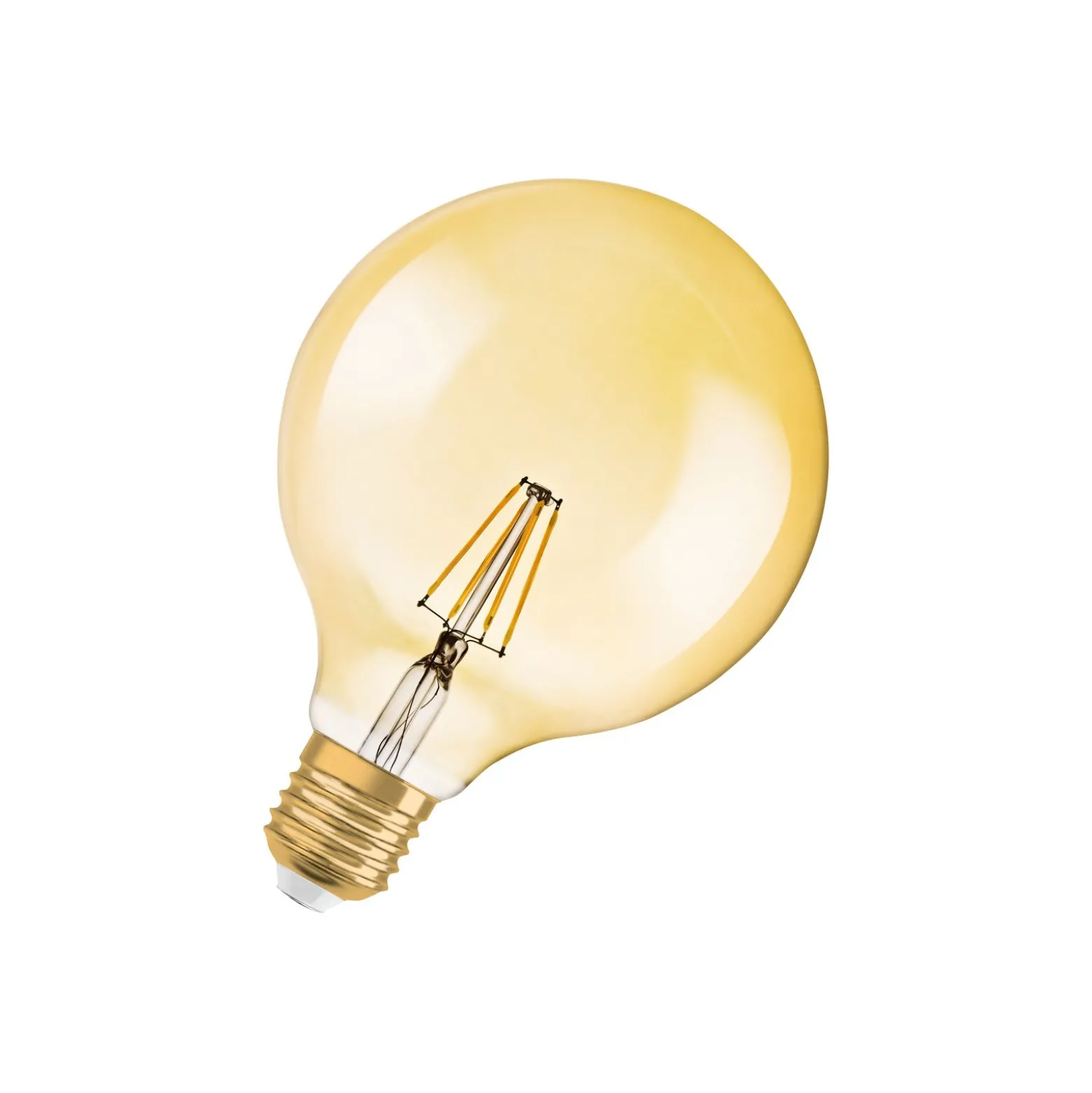 Osram Vintage 1906 LED E27 Globe Filament Guld 125mm 6.5W 650lm - 824 Extra Varm Vit | Dimbar - Ersättare 50W