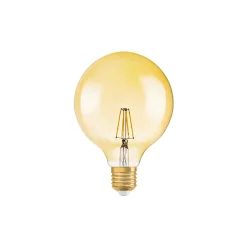 Osram Vintage 1906 LED E27 Globe Filament Guld 125mm 6.5W 650lm - 824 Extra Varm Vit | Dimbar - Ersättare 50W