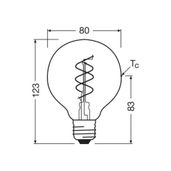 Osram Vintage 1906 LED E27 Globe Filament Klar 4.6W 470lm - 927 Extra Varm Vit | Bästa Färgåtergivning - Dimbar - Ersättare 40W