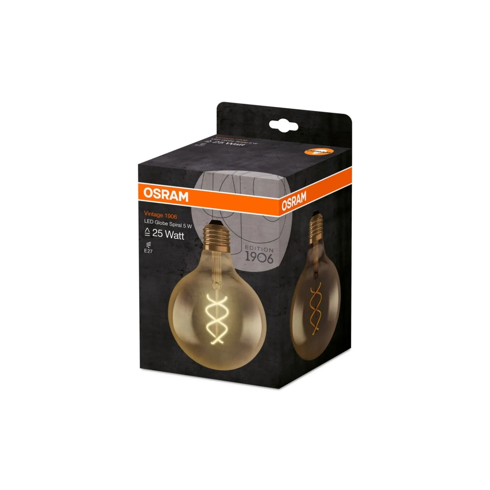 Osram Vintage 1906 LED E27 Globe Filament Guld 125mm 5W 250lm - 820 Extra Varm Vit | Ersättare 25W