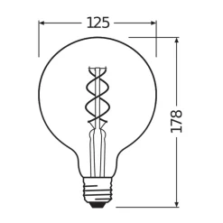Osram Vintage 1906 LED E27 Globe Filament Guld 125mm 5W 250lm - 820 Extra Varm Vit | Ersättare 25W