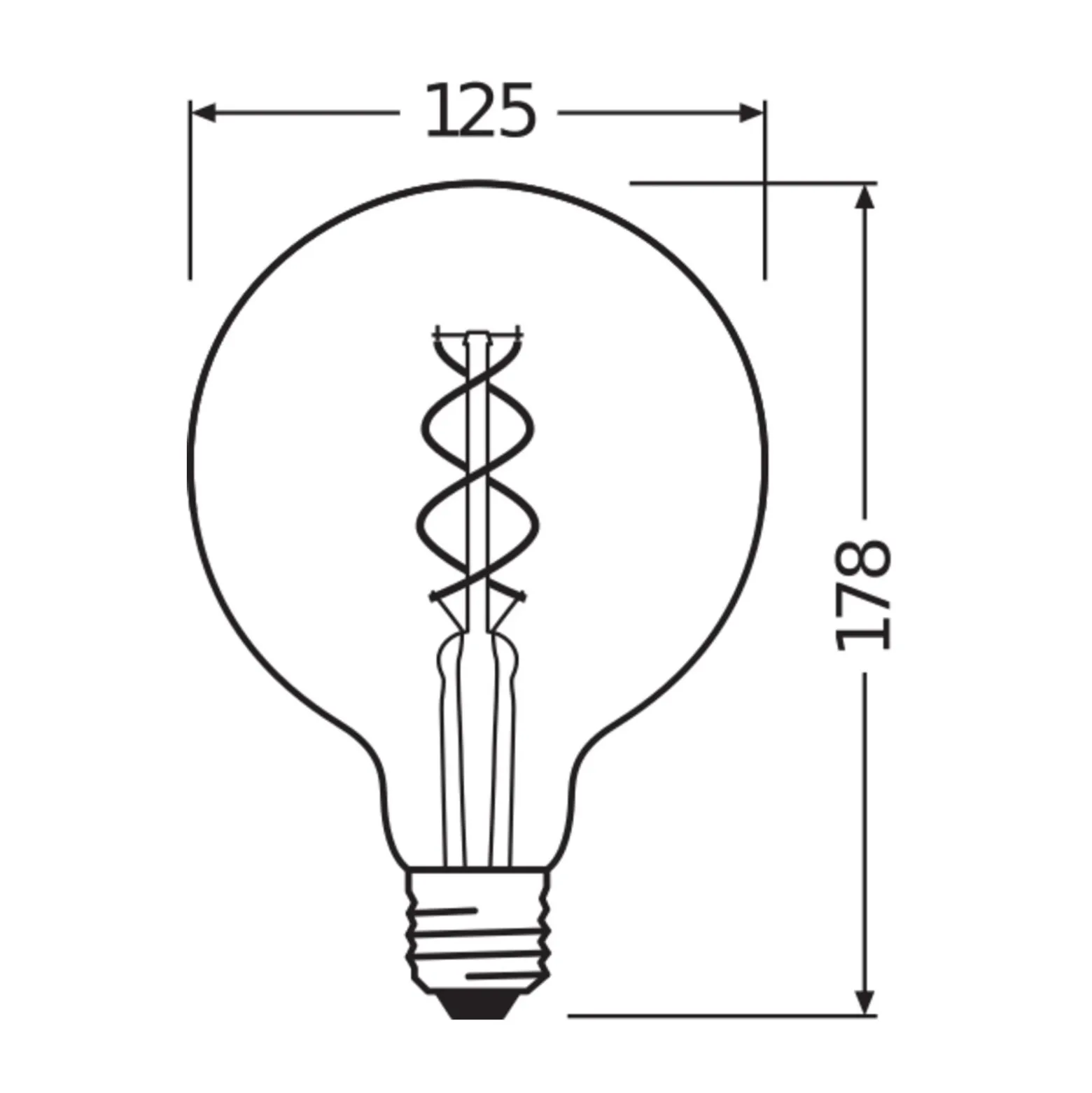 Osram Vintage 1906 LED E27 Globe Filament Guld 125mm 5W 250lm - 820 Extra Varm Vit | Ersättare 25W